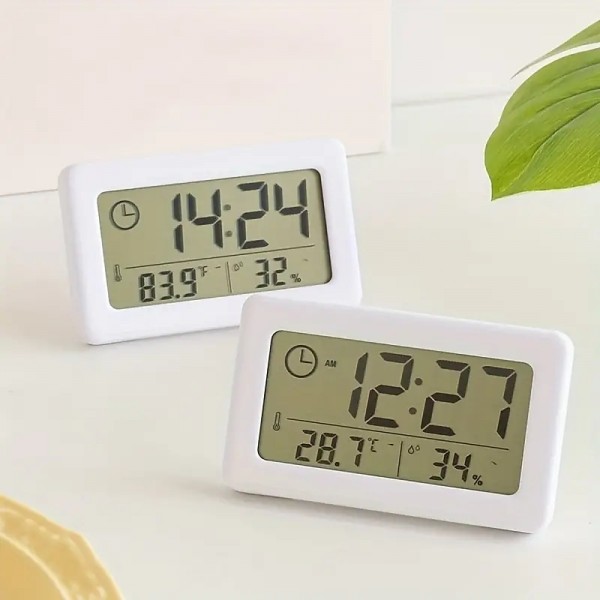 LCD Digital Clock Mute Desktop Clock Temperature Sensor Battery Powered LED Electronic Alarm Clocks Bedroom Indoor Wall Clocks LCD Digital Clock Mute Desktop Clock Temperature Sensor Battery Powered LED Electronic Alarm Clocks Bedroom Indoor Wall Clocks