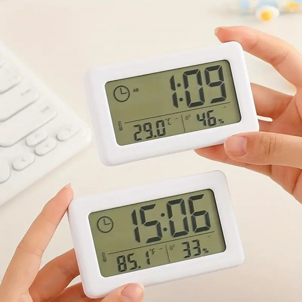 LCD Digital Clock Mute Desktop Clock Temperature Sensor Battery Powered LED Electronic Alarm Clocks Bedroom Indoor Wall Clocks LCD Digital Clock Mute Desktop Clock Temperature Sensor Battery Powered LED Electronic Alarm Clocks Bedroom Indoor Wall Clocks