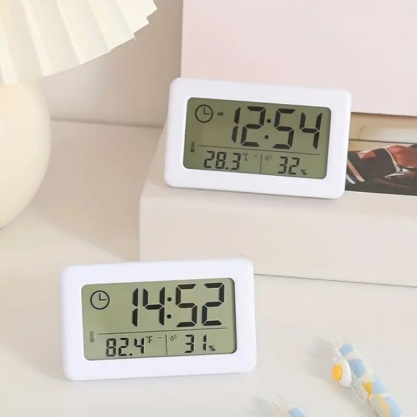 LCD Digital Clock Mute Desktop Clock Temperature Sensor Battery Powered LED Electronic Alarm Clocks Bedroom Indoor Wall Clocks LCD Digital Clock Mute Desktop Clock Temperature Sensor Battery Powered LED Electronic Alarm Clocks Bedroom Indoor Wall Clocks