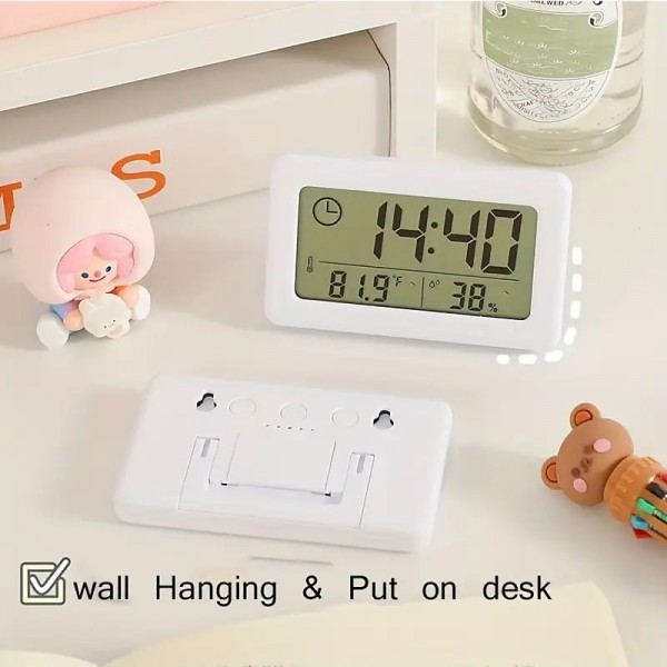 LCD Digital Clock Mute Desktop Clock Temperature Sensor Battery Powered LED Electronic Alarm Clocks Bedroom Indoor Wall Clocks LCD Digital Clock Mute Desktop Clock Temperature Sensor Battery Powered LED Electronic Alarm Clocks Bedroom Indoor Wall Clocks