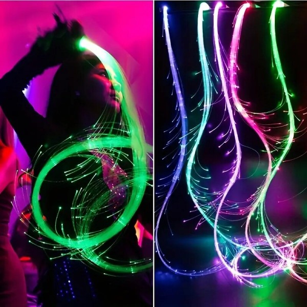 LED Fiber Optic Dance Whip - USB Rechargeable Ideal for Halloween Christmas and Holiday Celebrations - Perfect for Stage Ambience Props LED Fiber Optic Dance Whip - USB Rechargeable Ideal for Halloween Christmas and Holiday Celebrations - Perfect for Stage Ambience Props