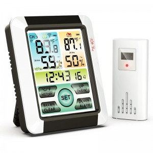 Indoor Outdoor Thermometer Wireless Digital Hygrometer Thermostat Temperature &amp; Humidity Monitor with Touchscreen LCD Backlight