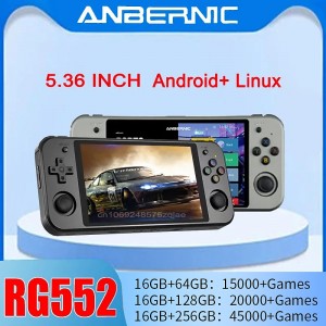 ANBERNIC RG552 Retro Video Game Console Dual Systems Android Linux Pocket Game Player Built in 64G 4000+ Games, Christmas Birthday Party Gifts for Friends and Children