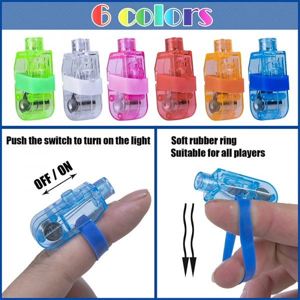 Kids LED Finger Lights Birthday Party Supplies Assorted Rave Laser Toys 6 Colors 30/50/60 Pieces Kids LED Finger Lights Birthday Party Supplies Assorted Rave Laser Toys 6 Colors 30/50/60 Pieces